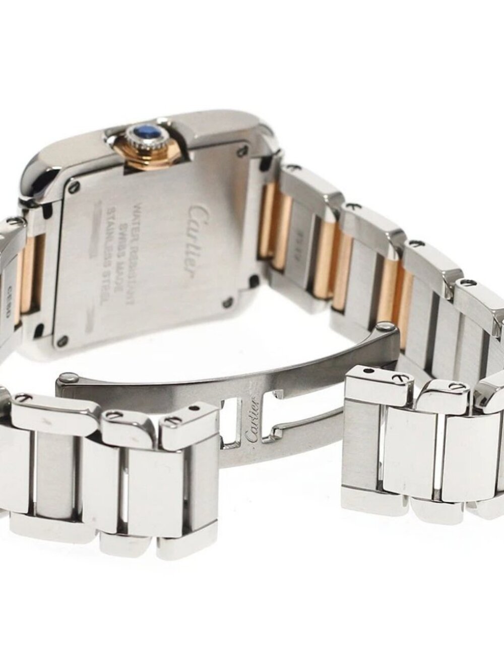 CARTIER Tank Anglaze SM W5310019 PG2 tone Silver Dial Quartz Ladies Watch_898673 - Picture 5 of 6